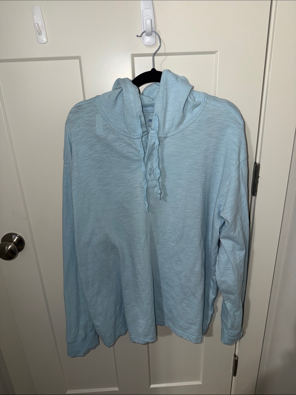 Old Navy Pale Blue Hooded Henley